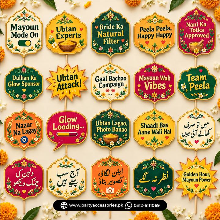 Mayoun Party Celebration Photo Props – Colorful Festive Props