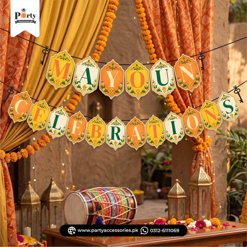 Mayoun Party Celebration Customized Bunting Banner