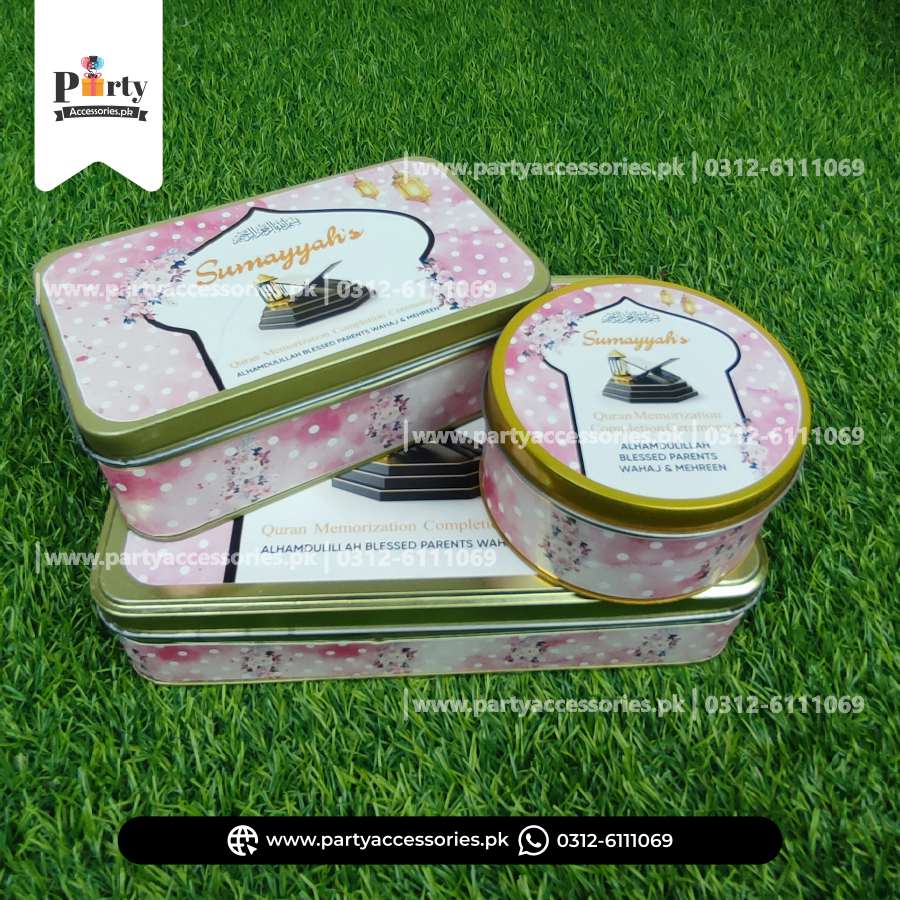 Ameen Mubarak Personalized Sweet Boxes | Customized Methai Tin Boxes 