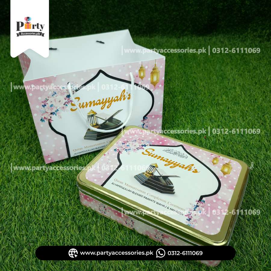 Customized Ameen Mubarak Distribution Box with Favor Bags