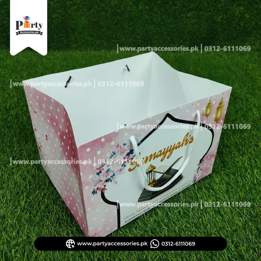 Ameen Mubarak Favor Bags in Pink Color