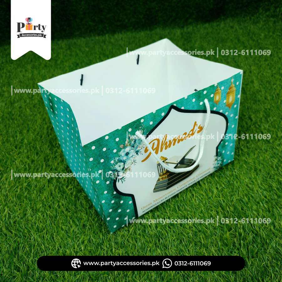 Ameen Mubarak Favor Bags in Green Color