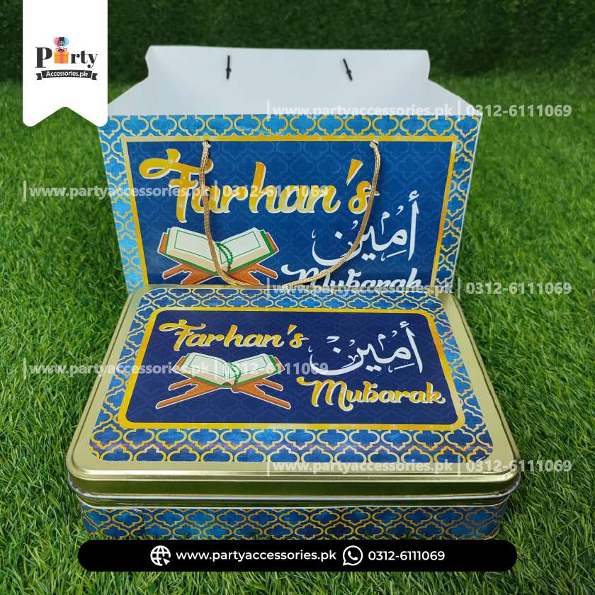 Ameen Mubarak Personalized Sweet Boxe with Carry Bag