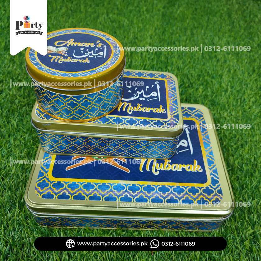 Ameen Mubarak Personalized Sweet Boxes | Customized Methai Tin Boxes 
