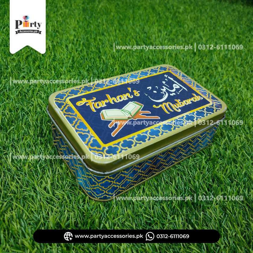 Ameen Mubarak Personalized Sweet Boxes | Customized Methai Tin Boxes | Pack of 6