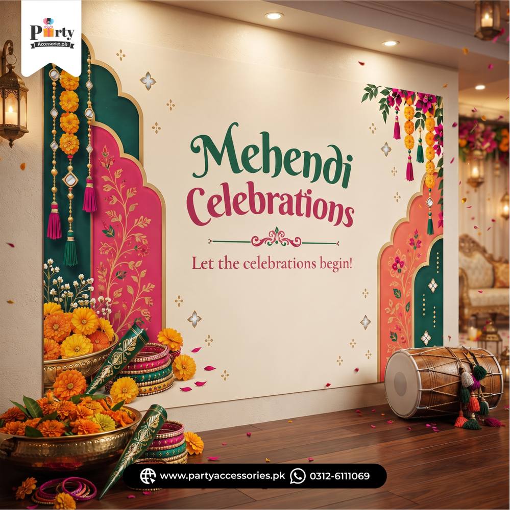 Mehendi Party Decoration Wall Backdrop