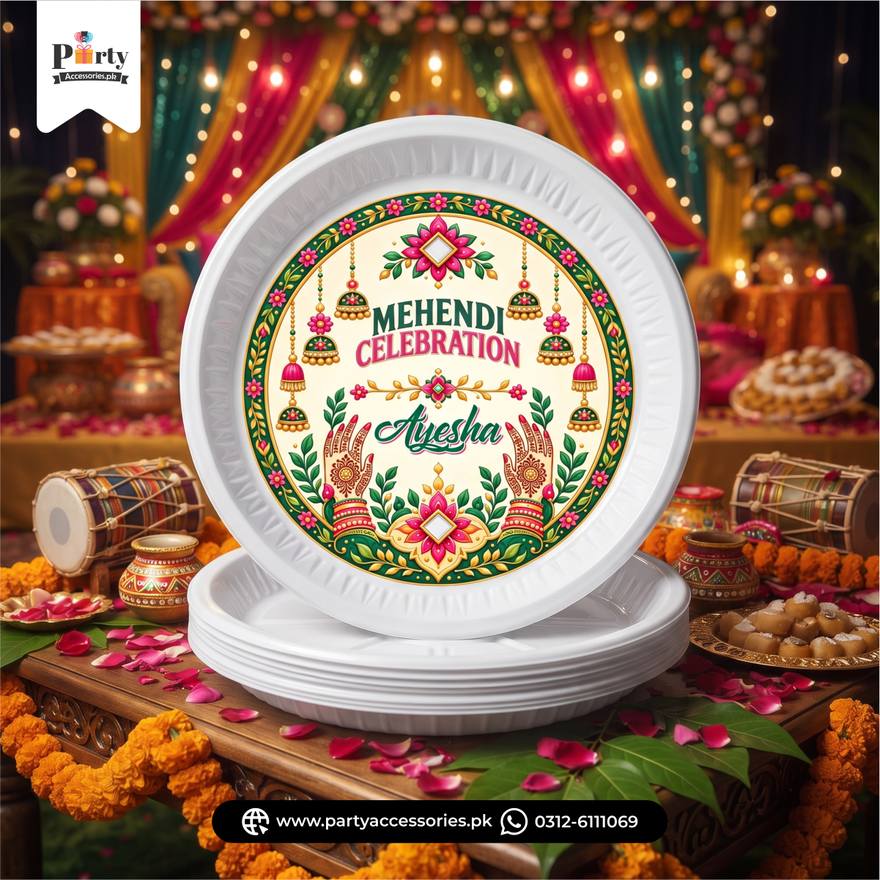 Mehendi Celebration Disposable Plates 