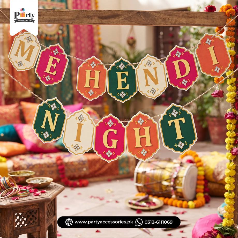 Mehendi Night Decoration Bunting Banner