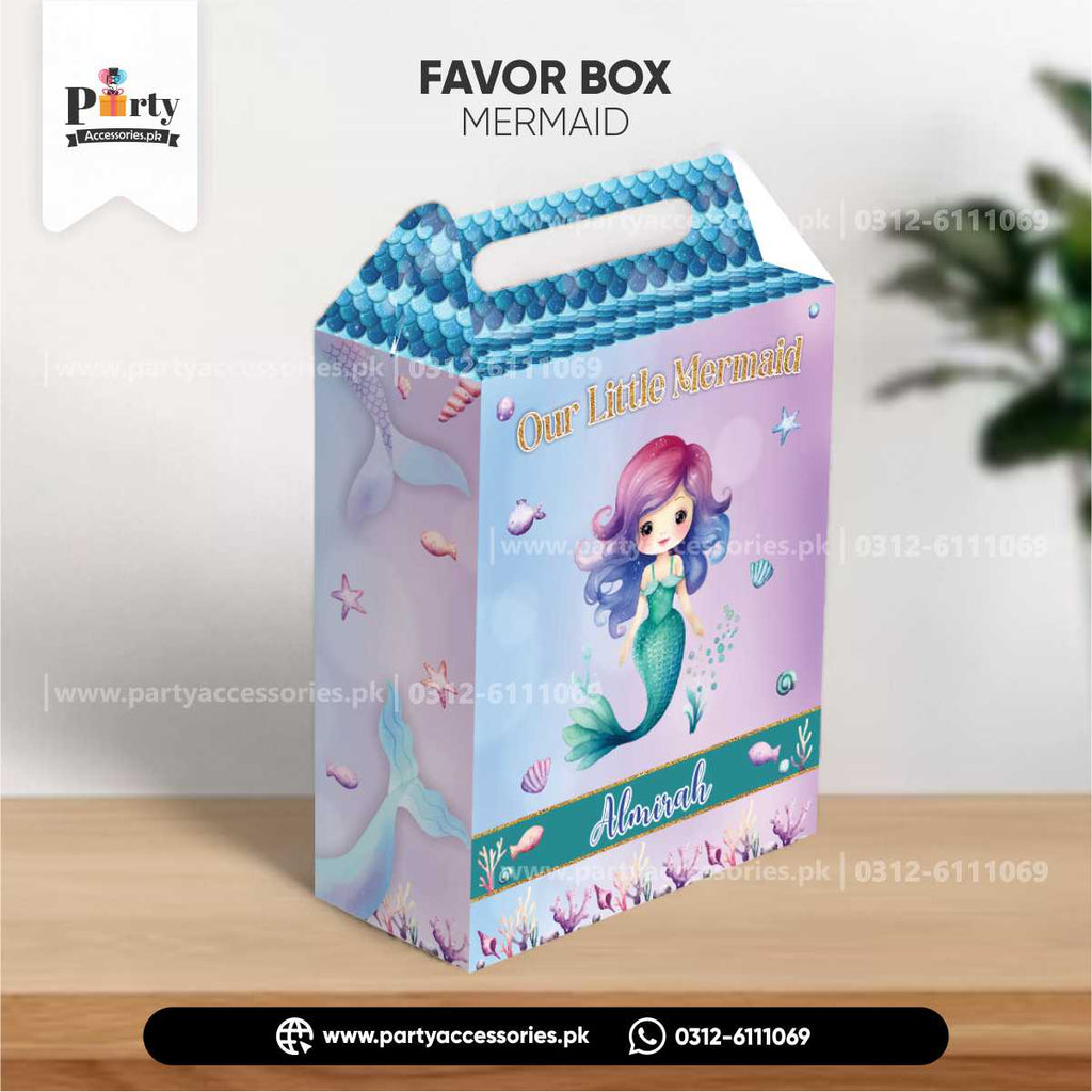 mermaid theme favor boxes
