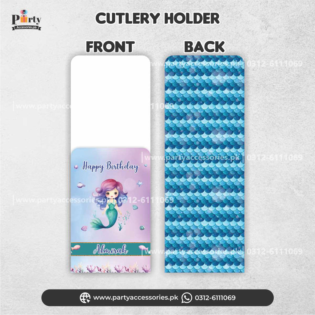 Customized cutlery holder for cutlery in Mermaid theme 