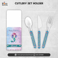 Mermaid Theme Disposable Cutlery with Customized Holders for Birthday Table Decoration (Pack of 6)