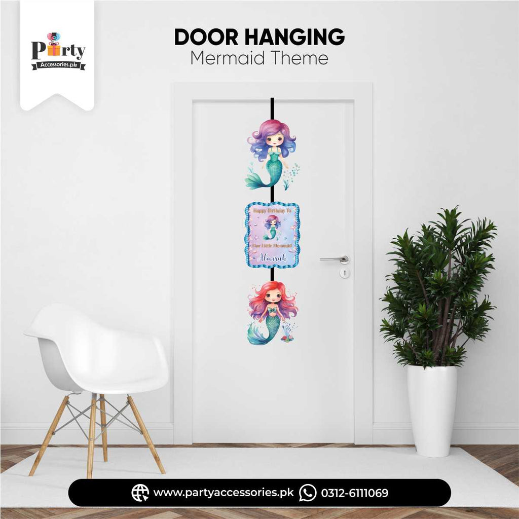 Mermaid Theme Decorations | Customized Birthday Party Door Hanging