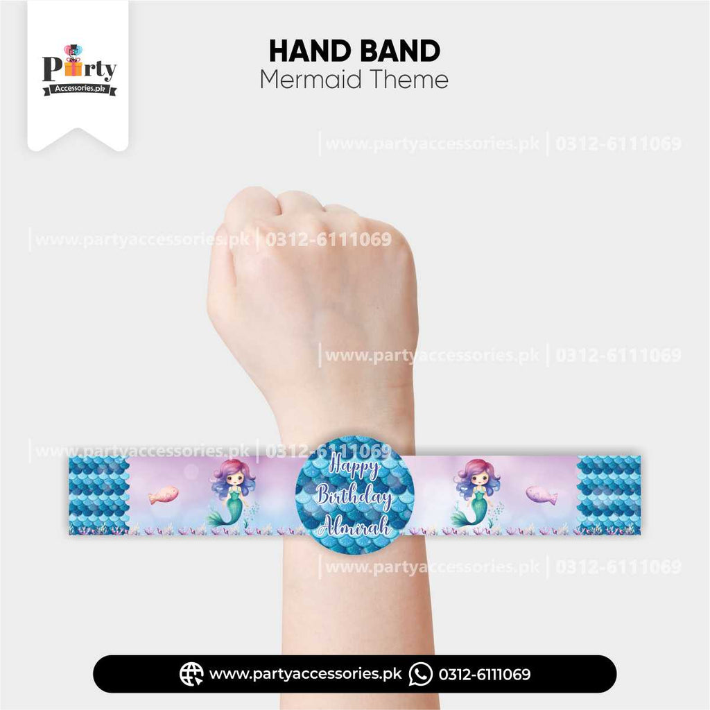 Mermaid Theme Customized Hand / Wrist Band for Birthday Party Celebrations