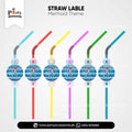 Mermaid Theme Straws with Custom Labels for Birthday Drink Accessories
