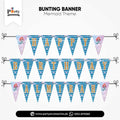 Mermaid Theme Customized V-Shaped Bunting Banner for Birthday Wall Decoration