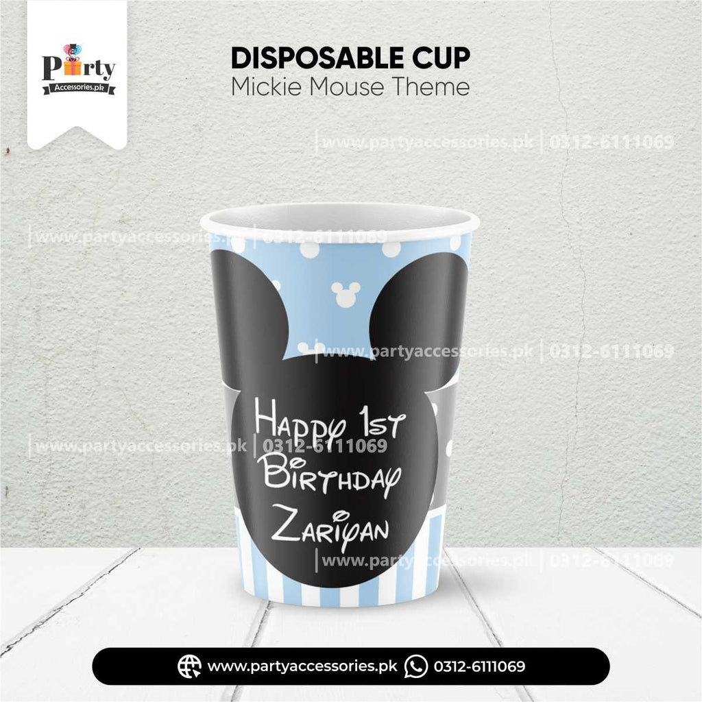 Mickey Mouse Theme Customized Disposable Cups for Birthday Party Drink Decoration
