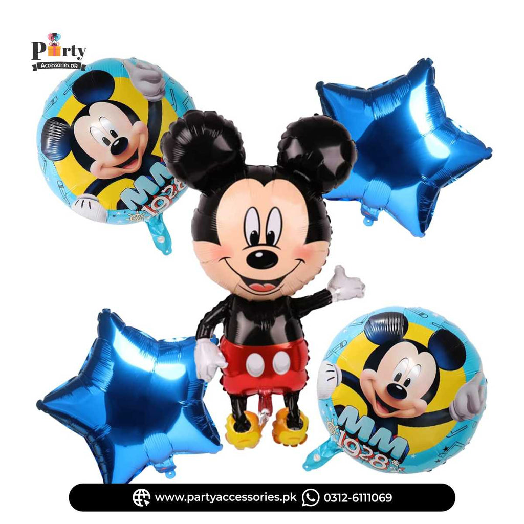 Mickey Mouse Shape Birthday Party Exclusive Foil Balloons Set of 5 pcs