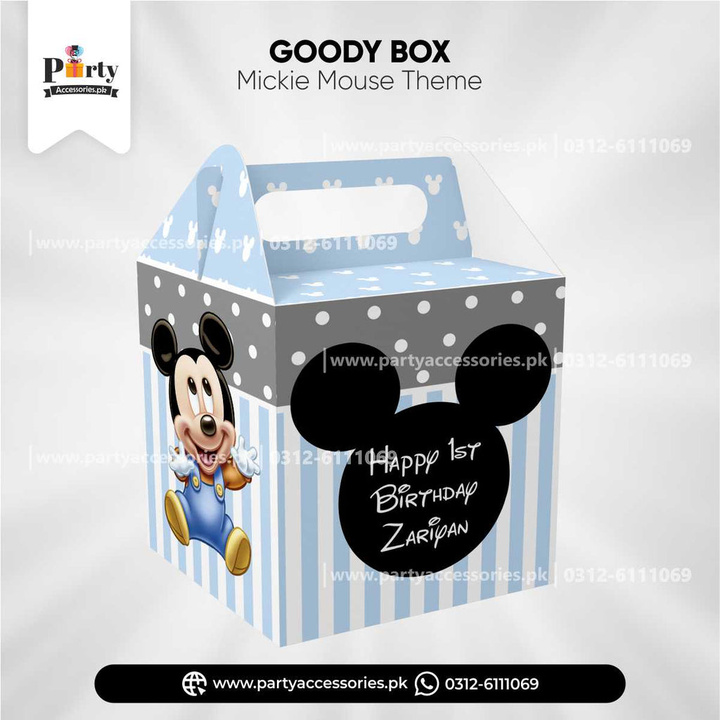 Mickey Mouse Theme Customized Favor / Goody Boxes for Birthday Party Decoration