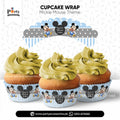 Mickey Mouse Theme Customized Cupcake Wraps for Birthday Party Decoration 