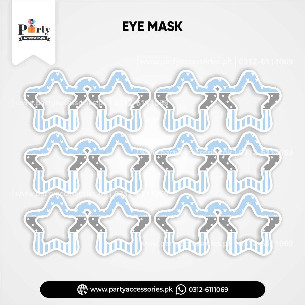 Mickey Mouse Theme Kid's Party Eye Masks for Birthday Party Celebration (Pack of 6)