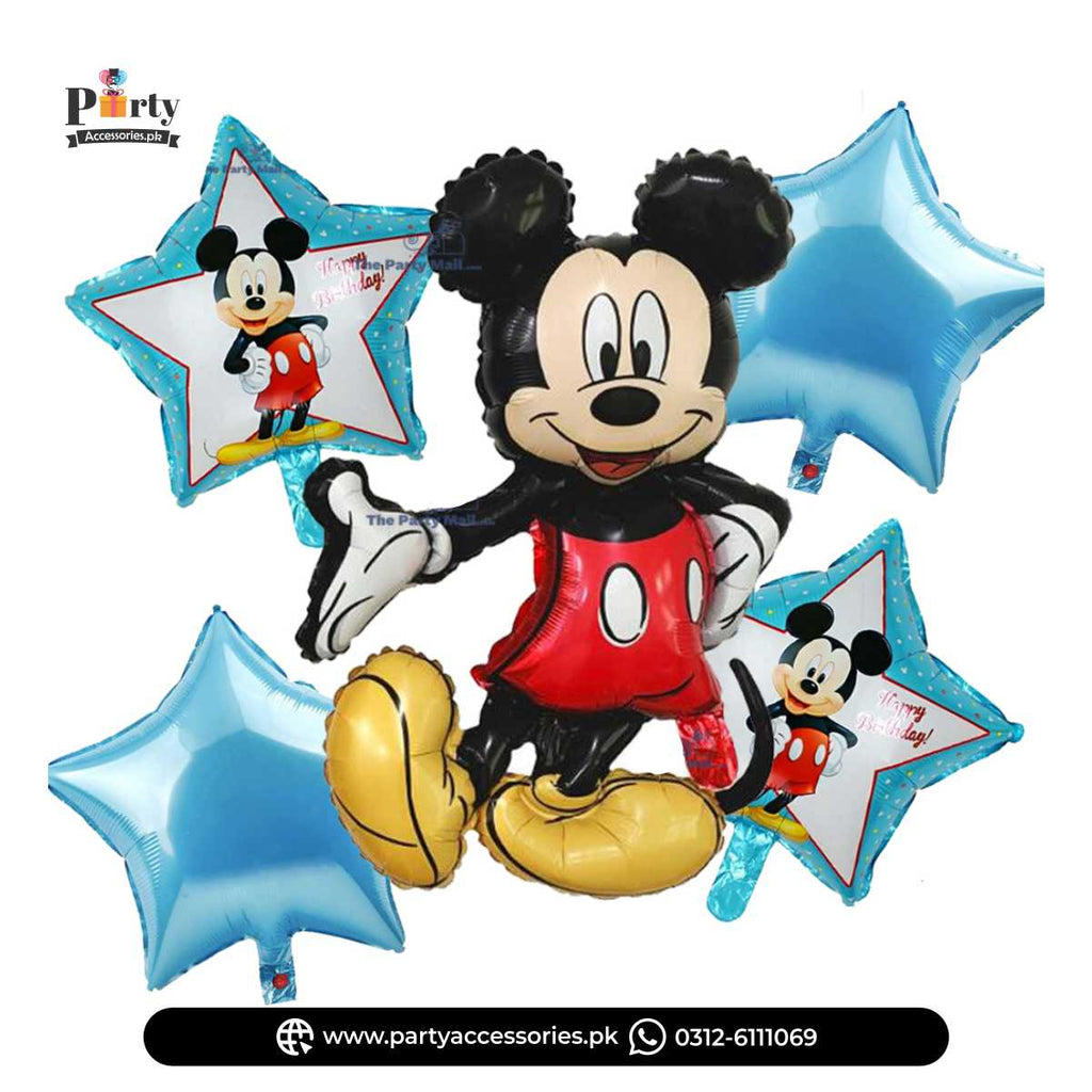 Birthday Party Exclusive Foil Balloons Set of 5 pcs in Mickey Mouse Shape 
