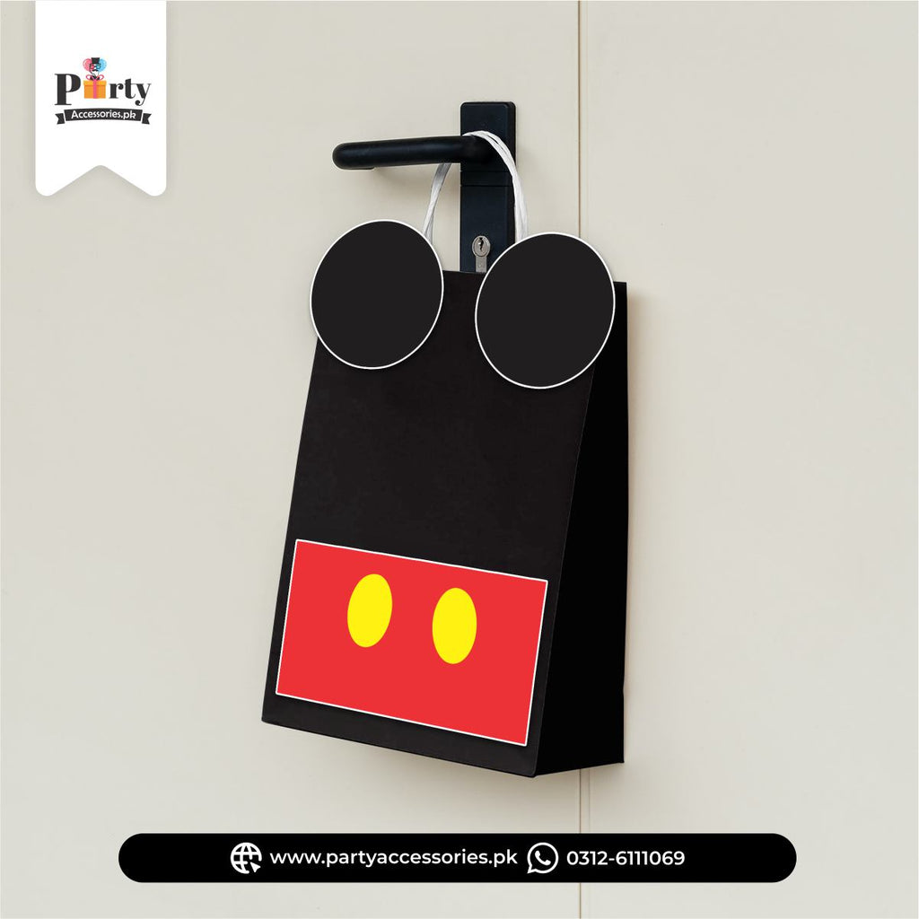 Mickey Mouse Cutout Favor Goody Bags for Birthday Party Decoration