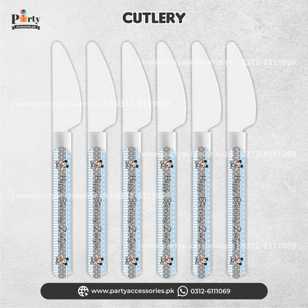 Mickey Mouse theme customized disposable knives for dinner decoration