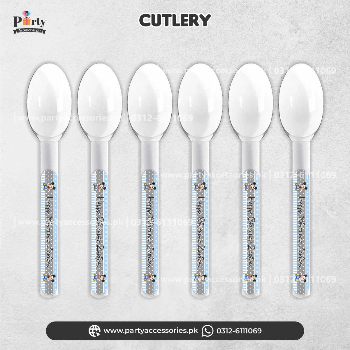 Mickey Mouse Theme Customized Disposable Spoons