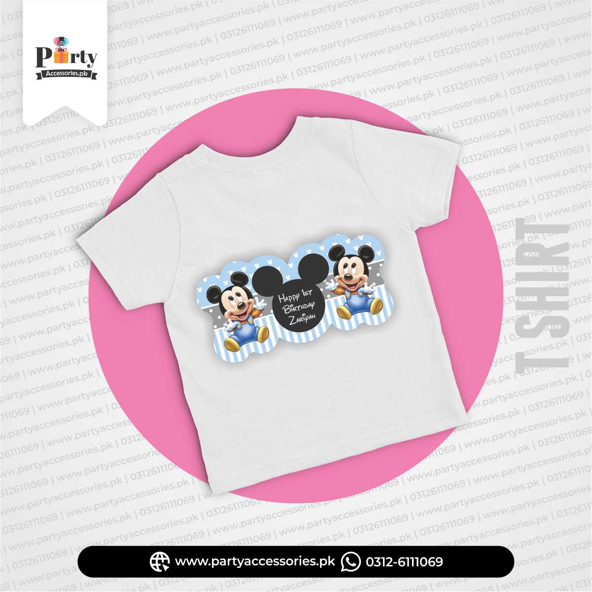 Mickey Mouse Theme Customized T-Shirt for Birthday Boy Celebration