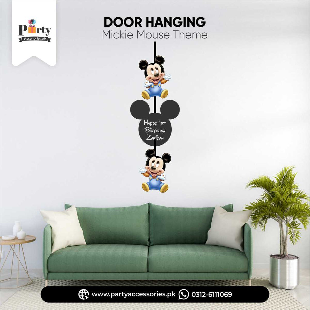 Mickey Mouse Theme Decorations | Customized Birthday Party Wall Hanging