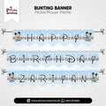 Mickie Mouse Theme Customized Name Birthday Bunting Banner for Wall Decoration 