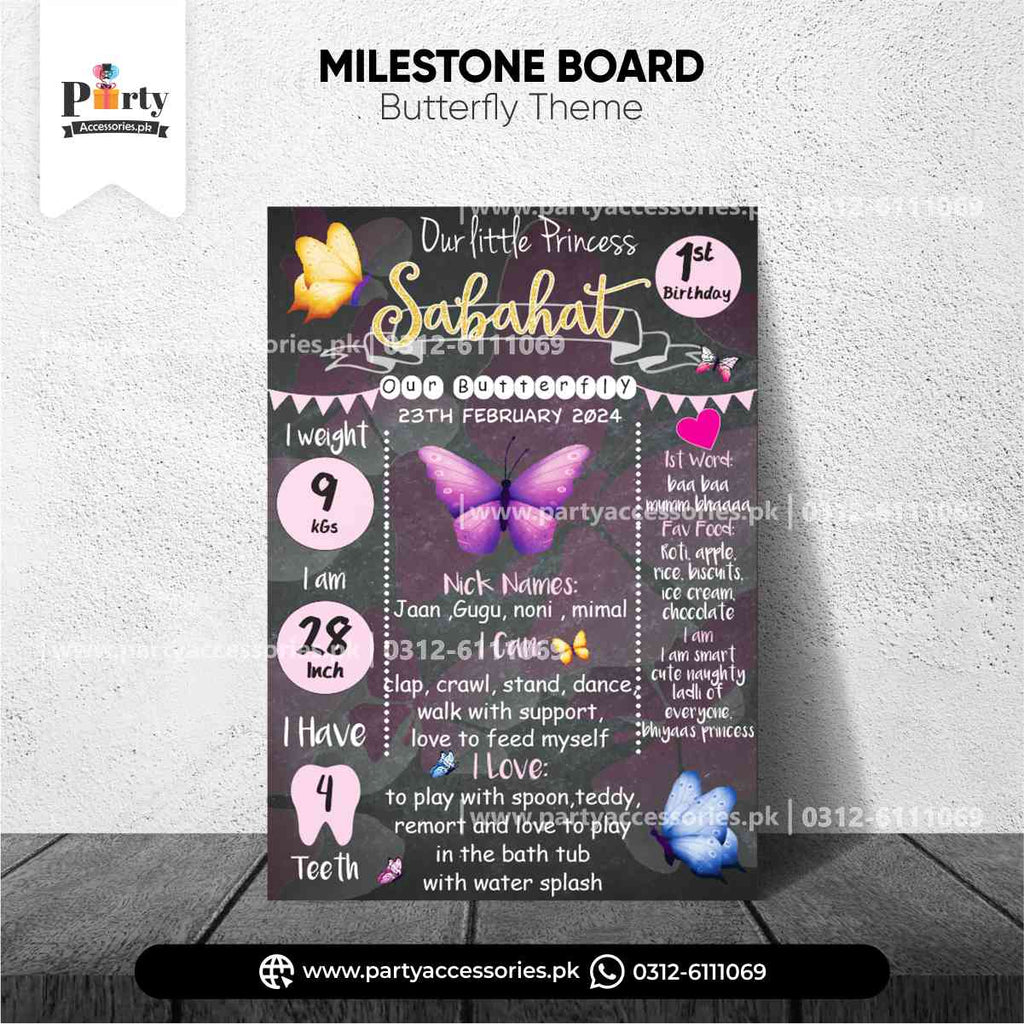 Butterfly Theme Custom Fact Board/Milestone Board