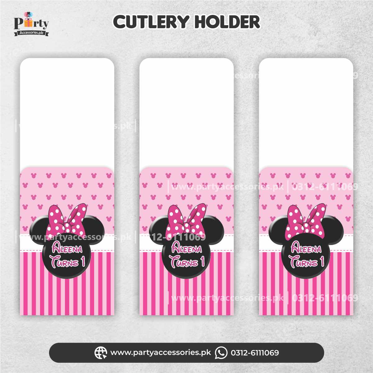 Minne Mouse Theme Disposable Cutlery Customized Holders for Cuttery Decoration