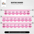 Minnie mouse theme customized happy birthday bunting banner for wall decoration 