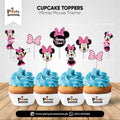 Minnie Mouse Theme Cupcake Toppers for Birthday Party Decoration
