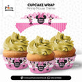 Minnie Mouse Theme Customized Cupcake Wraps for Birthday Party Decoration