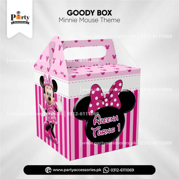 Minnie Mouse Theme Customized Favor / Goody Boxes for Birthday Party Favors