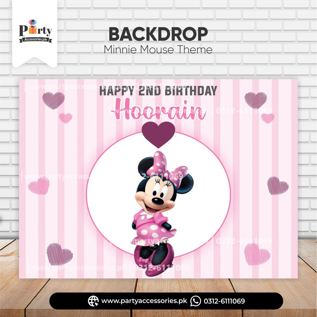 minnie mouse theme birthday party backdrop decorations