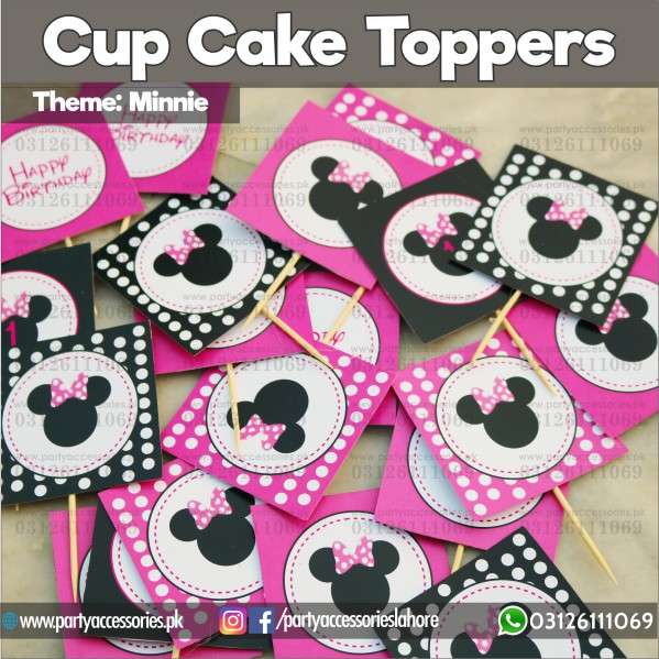 Minnie Mouse Theme Cupcake Toppers