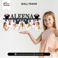 Minnie Mouse Theme Customized Wall Name Frame With 5 Images for Wall Decoration