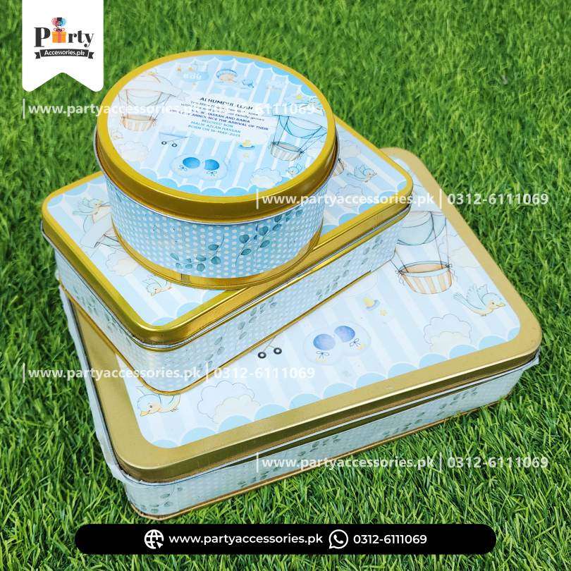 It's a Boy Sweet Boxes | Baby Boy Birth Announcement Box | Customized Tin Boxes