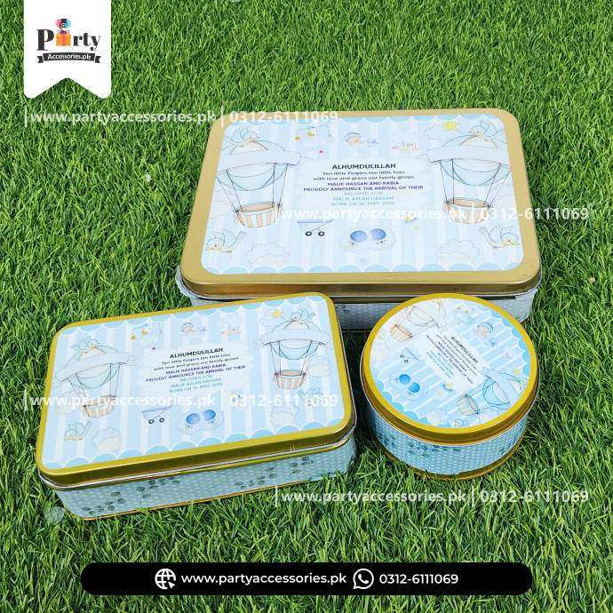 Baby Boy Birth Announcement Box | It's a Boy Sweet Boxes | Customized Tin Boxes