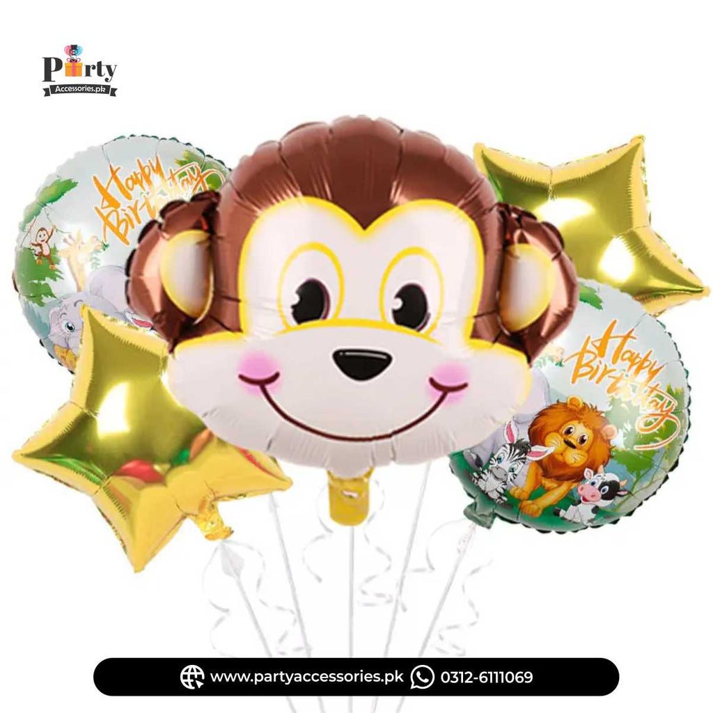 Jungle Safari Theme Monkey Shape Exclusive Foil Balloons for Birthday Party decoration 