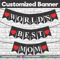 World's Best Mom Text Bunting banner for Wall Decoration