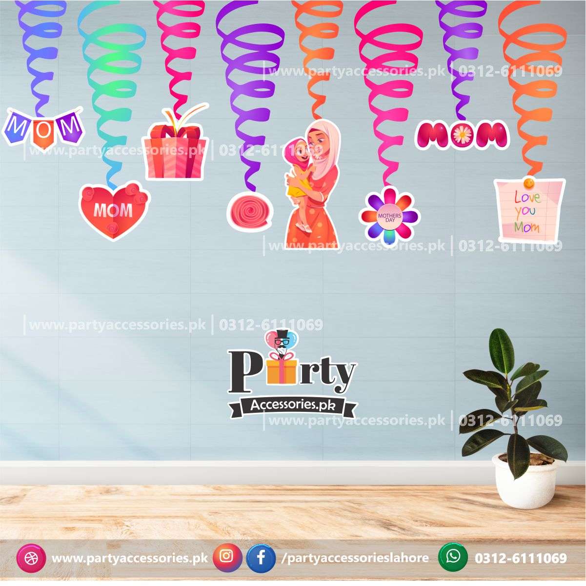 Mother's Day Decorations Spiral Hanging Swirls 