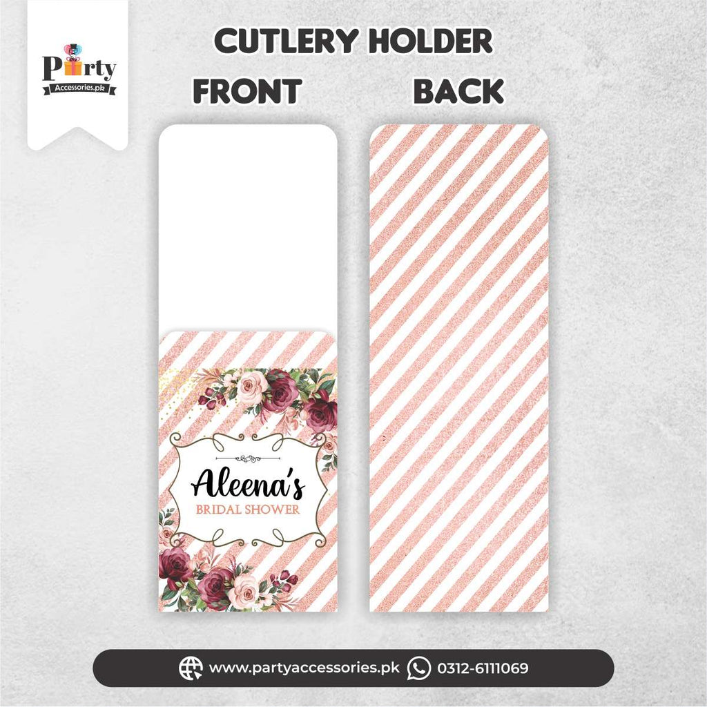 bridal shower cutlery set holder