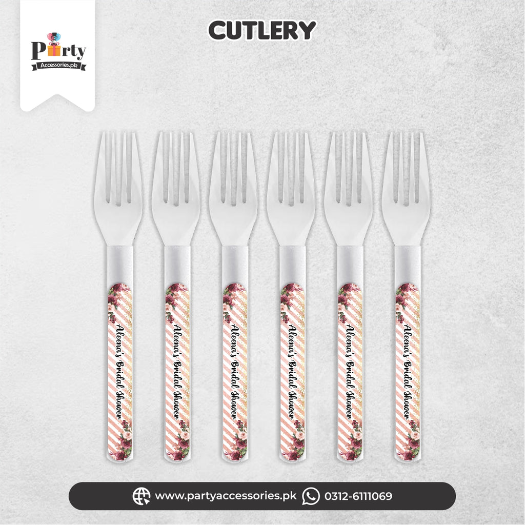bridal shower theme table decoration amazon images customized forks