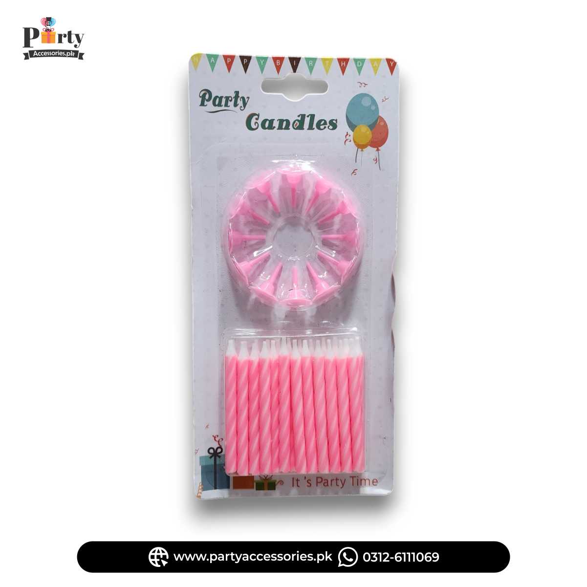 Pink colors candles for baby girls party celebration