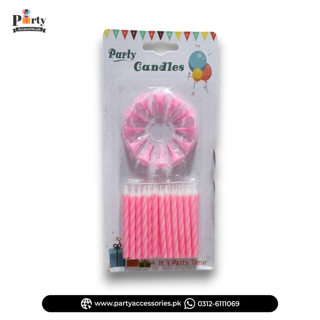 Pink colors candles for baby girls party celebration
