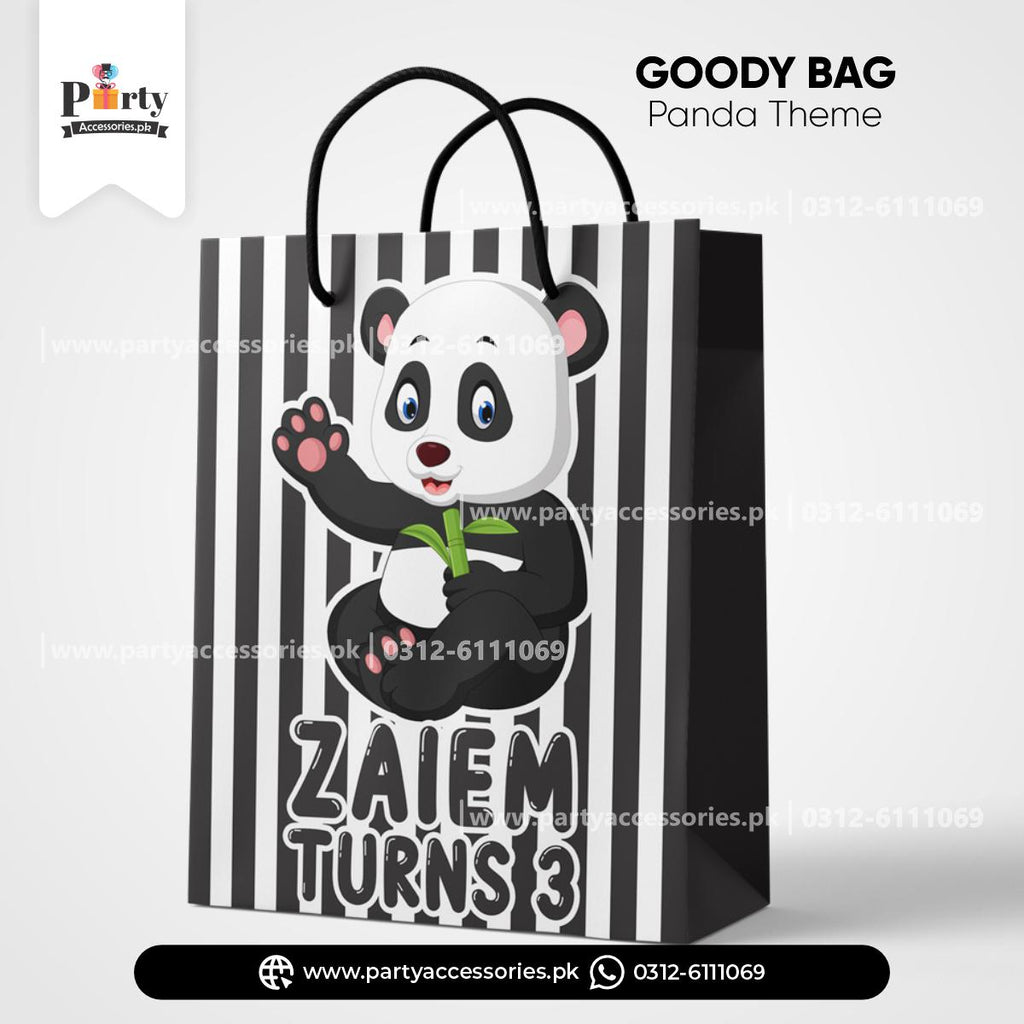 Panda Boy Theme Customized Favor/Goody Bags for Birthday Party Decoration